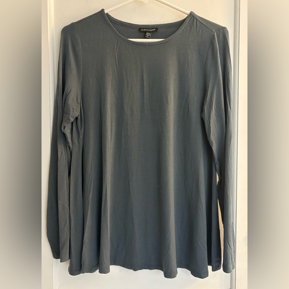 Eileen Fisher Organic Pima Cotton Jersey Long-Sleeve Tee Size XS